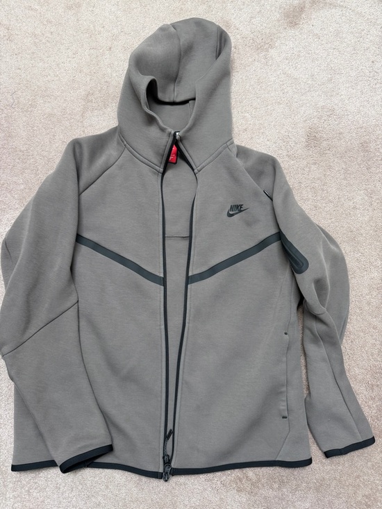 Nike Other - Nike Gray Hooded Jacket with Black Trim and White Piping